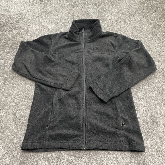 Columbia Steens Mountain Fleece Jacket Boys Youth Large Gray Full Zip Outdoor